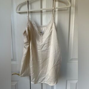 Express Cream Lace Detail Slip top